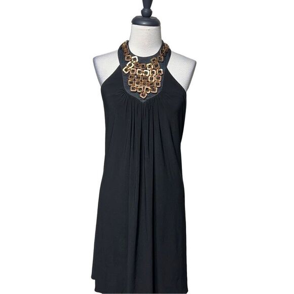 Linda Segal Vintage Summer Dress Enbellished Halter Mini Dress Size M - Picture 2 of 6